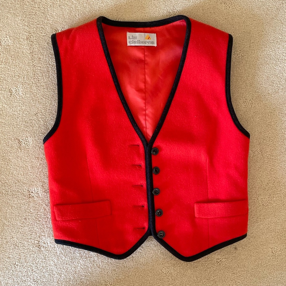 Vintage Red Wool Vest